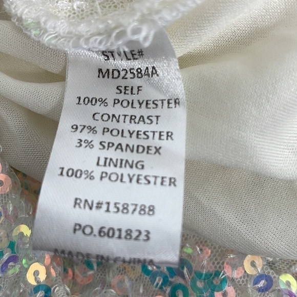Mable Dress NWT Mini Sequin Sleeveless Scoop Neck Off White Pink Size Small - Picture 11 of 15